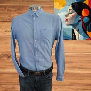 H&M Men's Long Sleeve Dress Shirt‎ Size M – Button Down Casual Formal Top